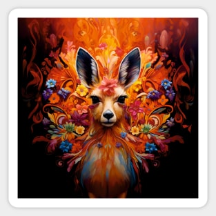 Fantasy Floral Deer Art Sticker